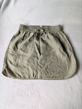 Madewell Olive Green Elastic-Waist Skirt